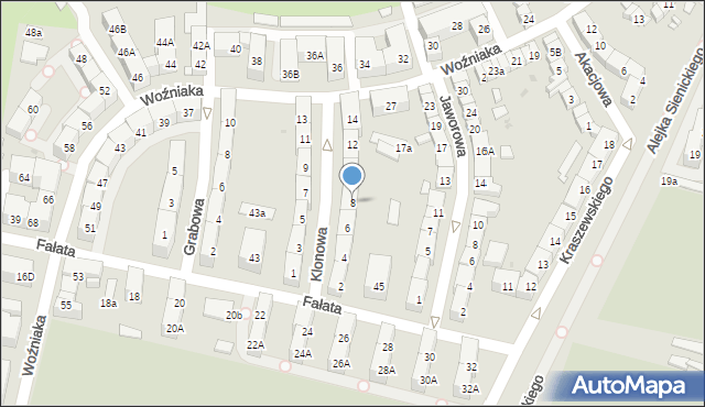 Bytom, Klonowa, 8, mapa Bytomia