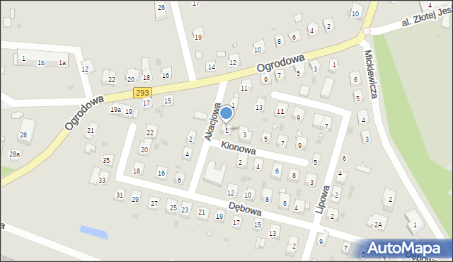 Bytom Odrzański, Klonowa, 1, mapa Bytom Odrzański