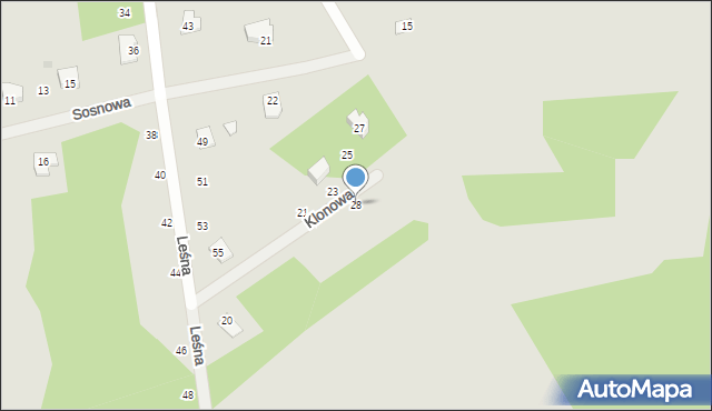 Cegłów, Klonowa, 28, mapa Cegłów