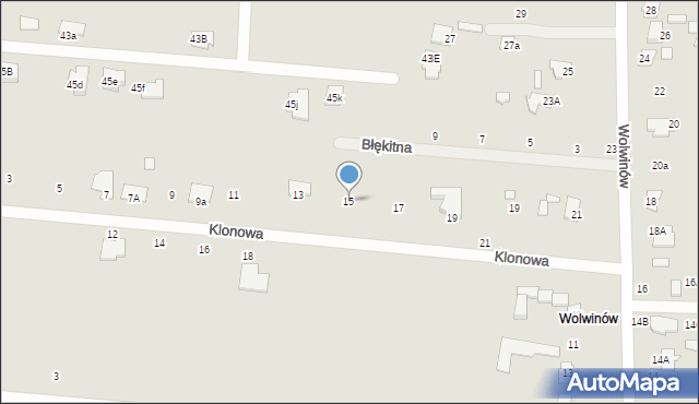 Chełm, Klonowa, 15, mapa Chełma