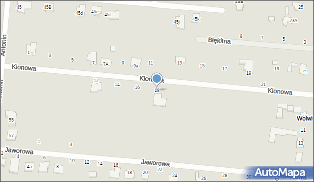 Chełm, Klonowa, 18, mapa Chełma