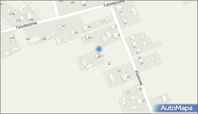 Chełmce, Klonowa, 10, mapa Chełmce