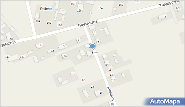 Chełmce, Klonowa, 8, mapa Chełmce