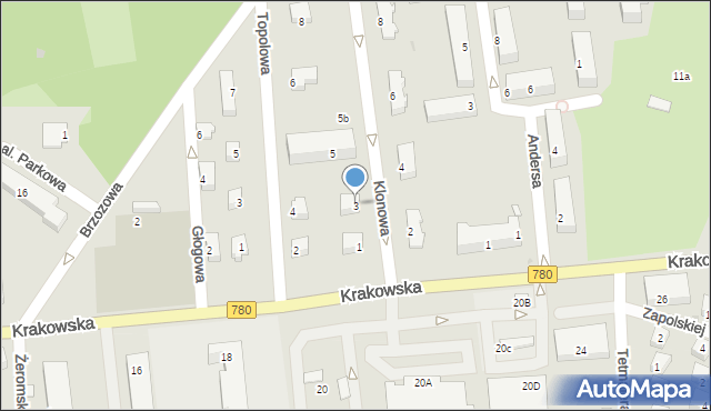 Chełmek, Klonowa, 3, mapa Chełmek