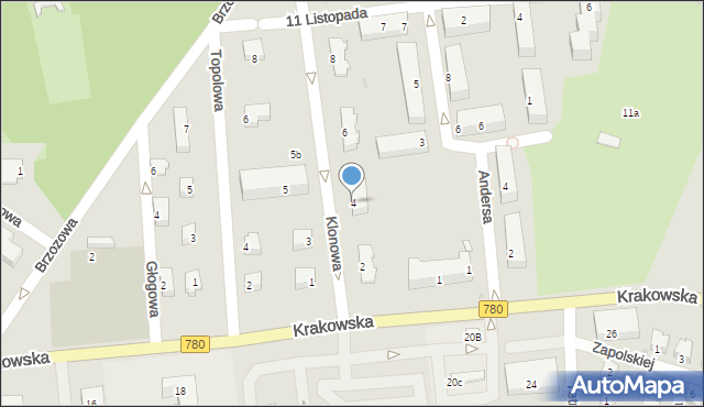 Chełmek, Klonowa, 4, mapa Chełmek