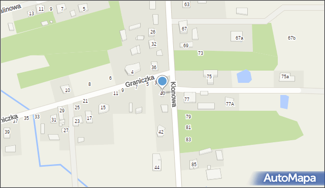 Chojnów, Klonowa, 40, mapa Chojnów