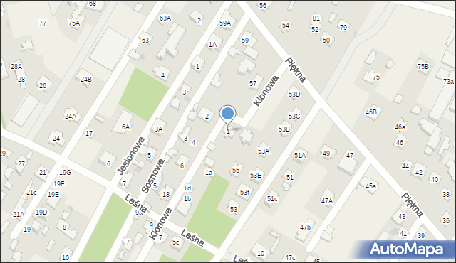 Chotomów, Klonowa, 1, mapa Chotomów