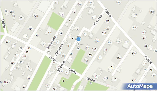 Chotomów, Klonowa, 1c, mapa Chotomów