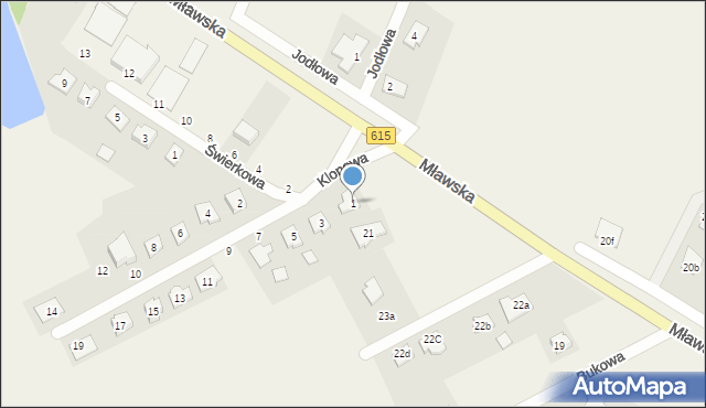 Chruszczewo, Klonowa, 1, mapa Chruszczewo