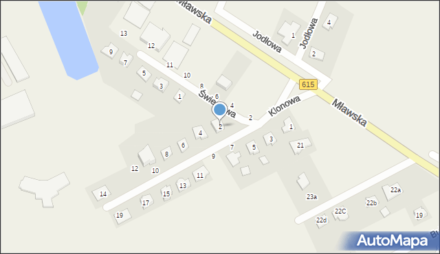 Chruszczewo, Klonowa, 2, mapa Chruszczewo