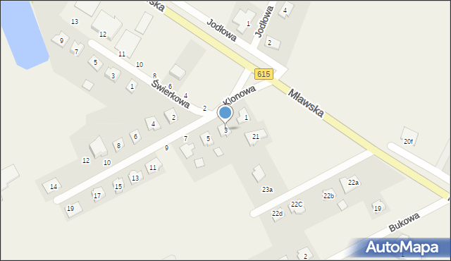 Chruszczewo, Klonowa, 3, mapa Chruszczewo