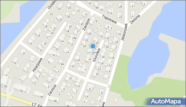 Ciechanów, Klonowa, 13, mapa Ciechanów