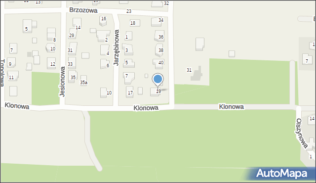 Cielimowo, Klonowa, 19, mapa Cielimowo