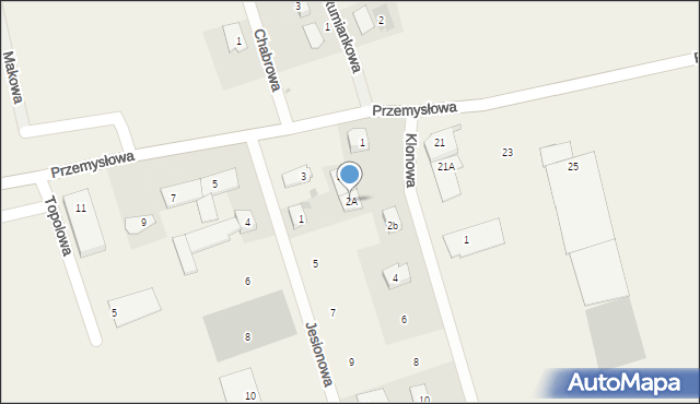 Cieplewo, Klonowa, 2A, mapa Cieplewo