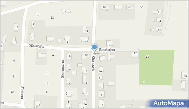 Cigacice, Klonowa, 10, mapa Cigacice