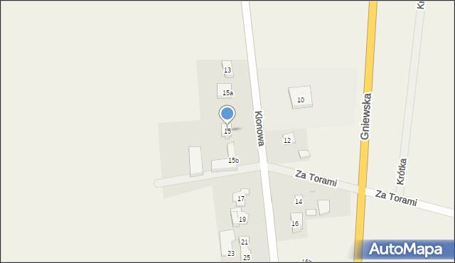 Czarlin, Klonowa, 15, mapa Czarlin