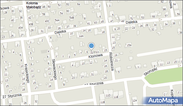 Czeladź, Klonowa, 11, mapa Czeladź
