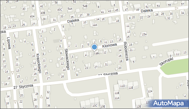 Czeladź, Klonowa, 8, mapa Czeladź