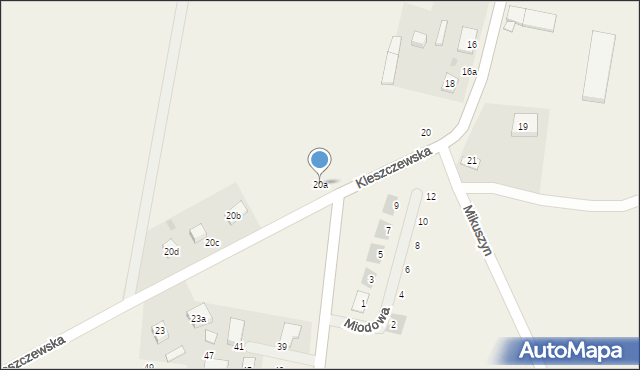 Czerlejno, Kleszczewska, 20a, mapa Czerlejno