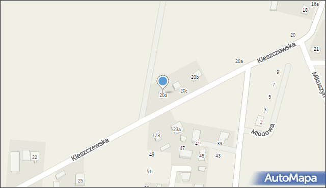 Czerlejno, Kleszczewska, 20d, mapa Czerlejno