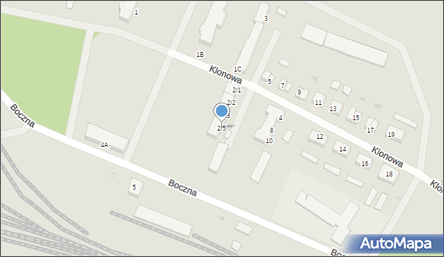 Czerwieńsk, Klonowa, 2/5, mapa Czerwieńsk