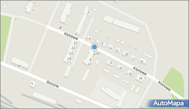 Czerwieńsk, Klonowa, 4, mapa Czerwieńsk