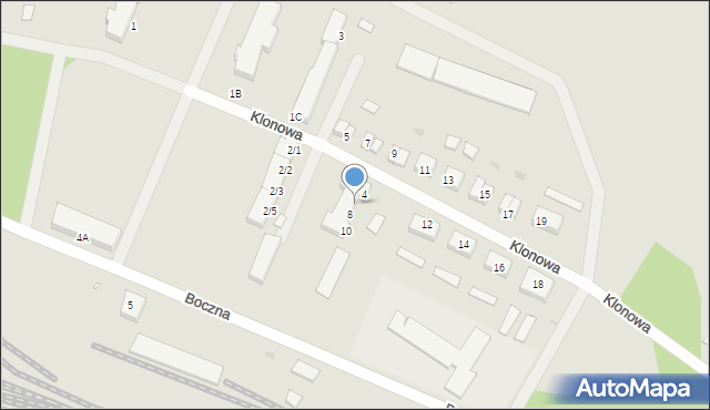 Czerwieńsk, Klonowa, 6, mapa Czerwieńsk