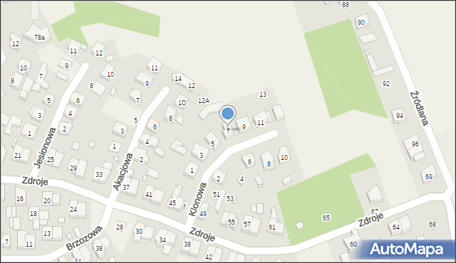 Czerwonak, Klonowa, 7, mapa Czerwonak