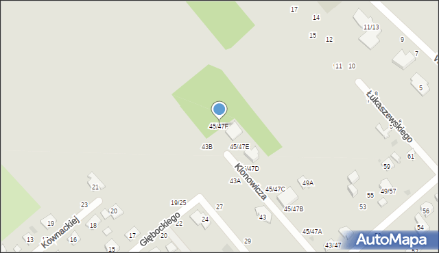 Częstochowa, Klonowicza Szymona, 45/47F, mapa Częstochowy