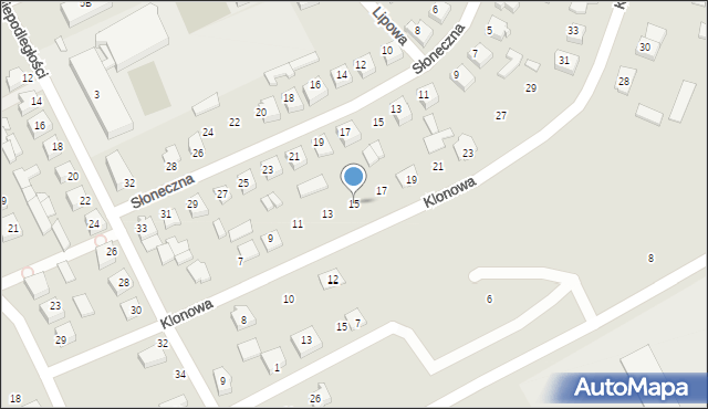 Czyżew, Klonowa, 15, mapa Czyżew