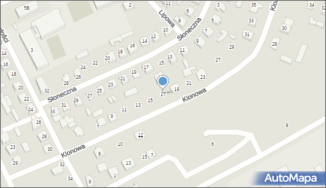 Czyżew, Klonowa, 17, mapa Czyżew