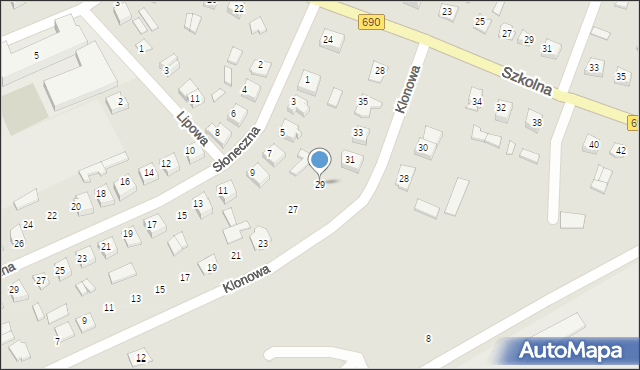 Czyżew, Klonowa, 29, mapa Czyżew
