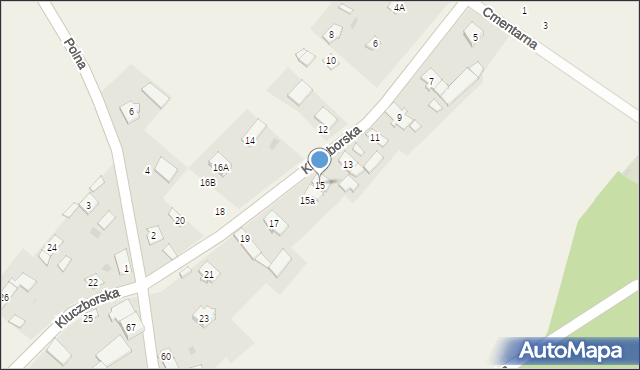 Dąbrowa, Kluczborska, 15, mapa Dąbrowa