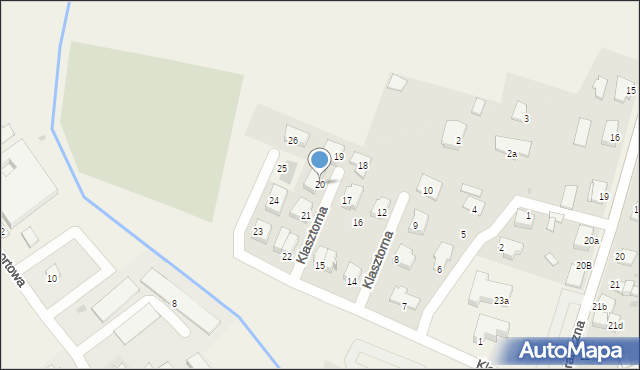 Dobra, Klasztorna, 20, mapa Dobra