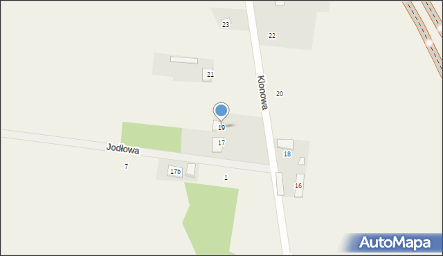 Dobrzyniewo Duże, Klonowa, 19, mapa Dobrzyniewo Duże
