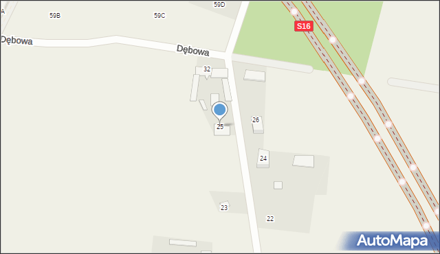 Dobrzyniewo Duże, Klonowa, 25, mapa Dobrzyniewo Duże