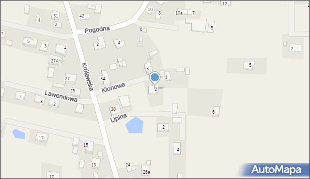 Dobrzyniewo Fabryczne, Klonowa, 2, mapa Dobrzyniewo Fabryczne
