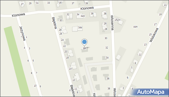 Domaszowice, Klonowa, 34f, mapa Domaszowice