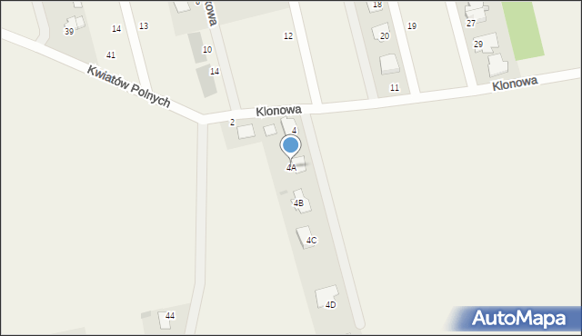 Domaszowice, Klonowa, 4A, mapa Domaszowice