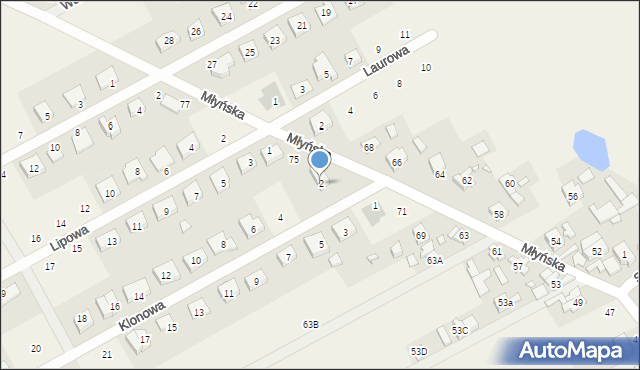 Dopiewo, Klonowa, 2, mapa Dopiewo