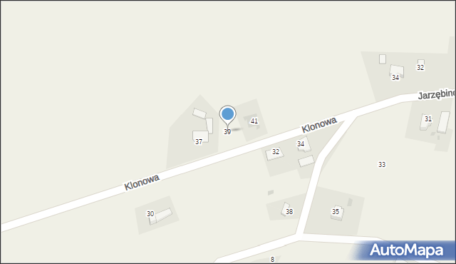 Drogomyśl, Klonowa, 39, mapa Drogomyśl