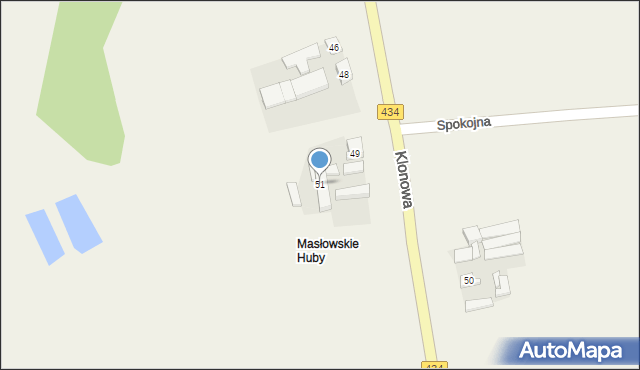 Drzonek, Klonowa, 51, mapa Drzonek