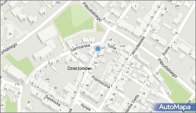 Dzierżoniów, Klasztorna, 10, mapa Dzierżoniów