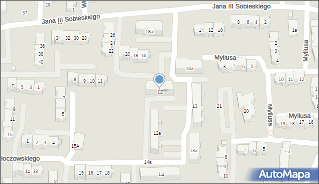 Elbląg, Kłoczowskiego Piotra, 12, mapa Elbląga