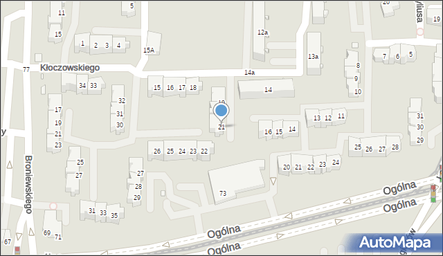 Elbląg, Kłoczowskiego Piotra, 21, mapa Elbląga