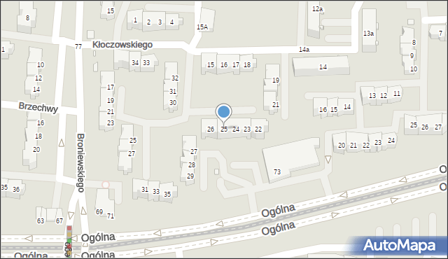 Elbląg, Kłoczowskiego Piotra, 25, mapa Elbląga