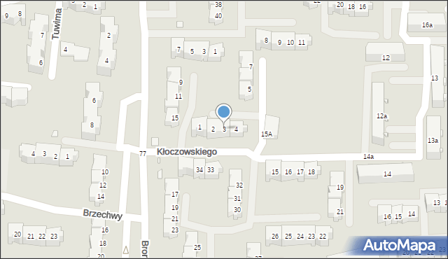Elbląg, Kłoczowskiego Piotra, 3, mapa Elbląga