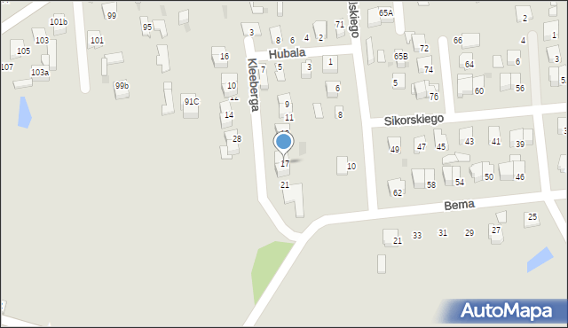 Garwolin, Kleeberga Franciszka, gen., 17, mapa Garwolin