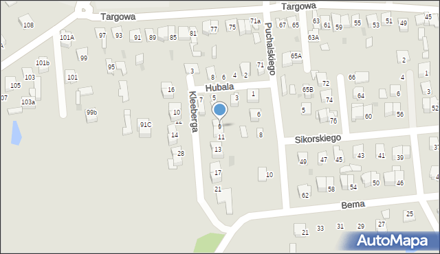 Garwolin, Kleeberga Franciszka, gen., 9, mapa Garwolin