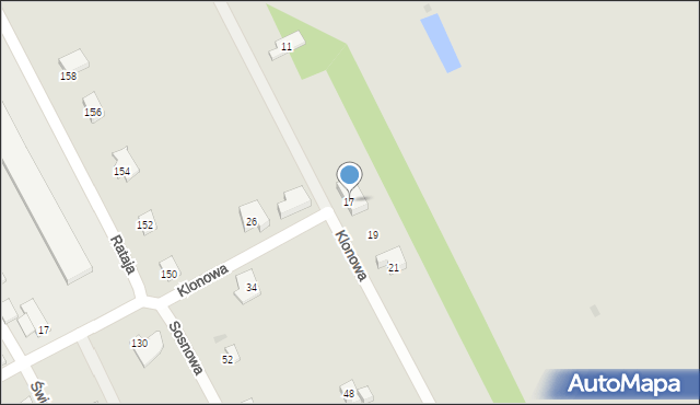 Garwolin, Klonowa, 17, mapa Garwolin